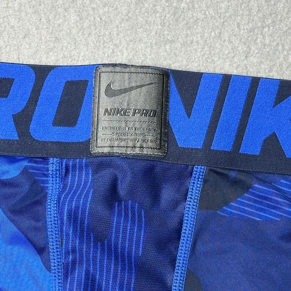 Nike Pro Compression Leggings Mens XL Blue Camo Navy 2 Pack 848863-455